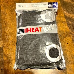 32 Degrees Kid's Heat Long Sleeve Crew Neck & Leggings Set, L 12-14, Charcoal